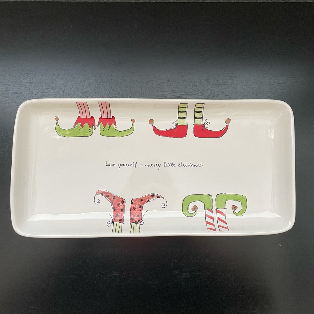 Rae Dunn Elf Feet Christmas Platter